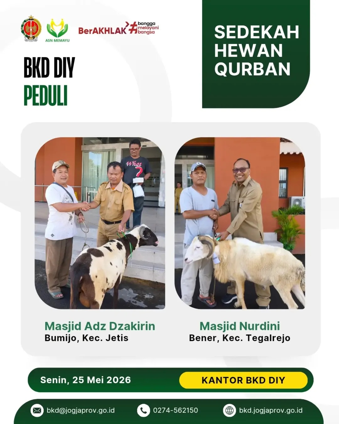 BKD DIY Sedekah Hewan Qurban Menjelang Hari Raya Idul Adha 1447 H