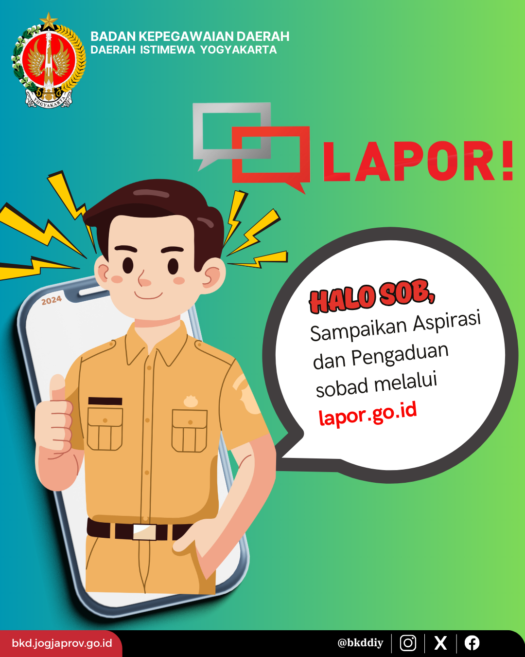 Sosialisasi Portal Aduan SP4N LAPOR! di Badan Kepegawaian Daerah DIY