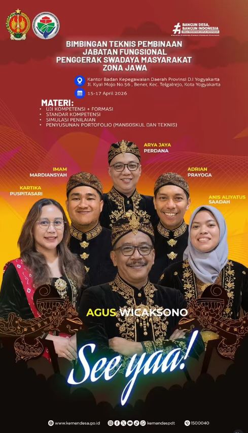 Perkuat Kompetensi, BKD DIY Jadi Tuan Rumah Bimtek Karier JF Penggerak Swadaya Masyarakat Se-Jawa