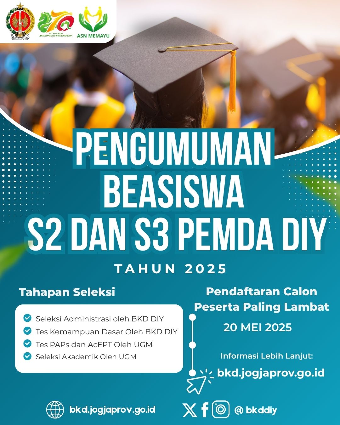 Seleksi program beasiswa tugas belajar dan izin belajar dengan bantuan biaya APBD DIY Tahun 2025